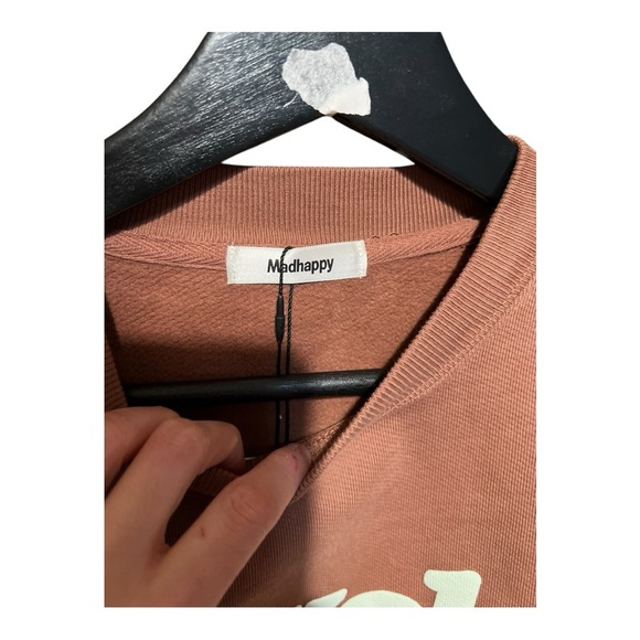 Madhappy Recycle Earth Day Fleece Crewneck Sweatshirt XS NWT Chocolate Brown - Picture 6 of 8